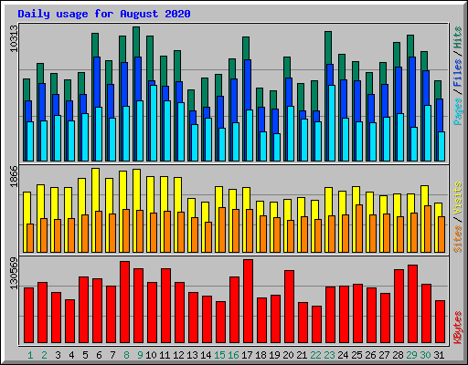 Daily usage for August 2020