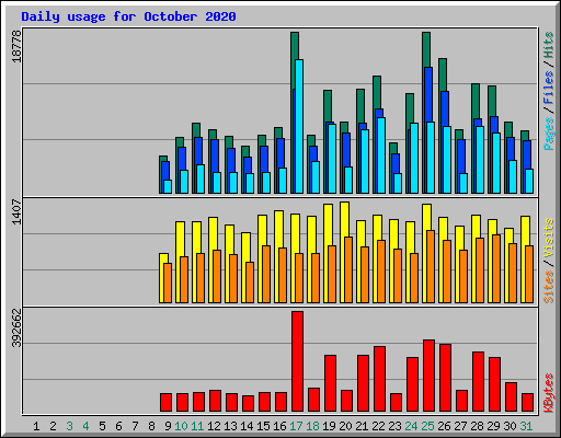 Daily usage for October 2020