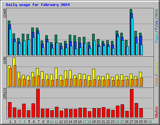 Daily usage for February 2024