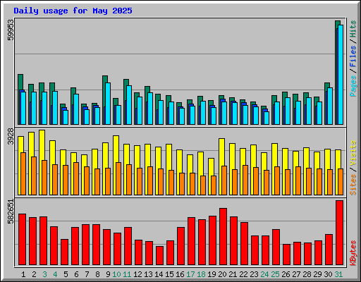 Daily usage for May 2025