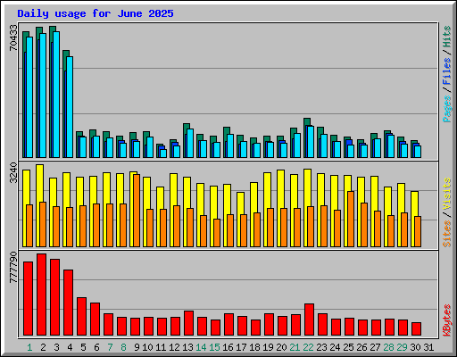 Daily usage for June 2025