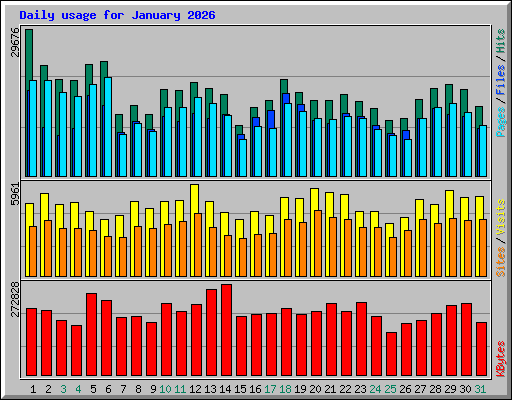 Daily usage for January 2026