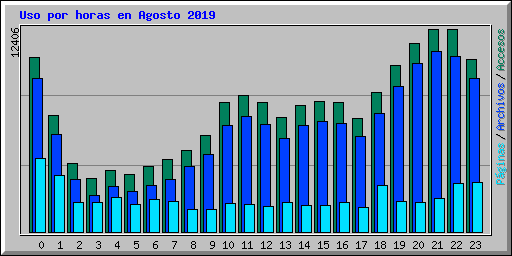 Uso por horas en Agosto 2019