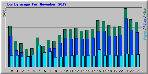 Hourly usage for November 2019