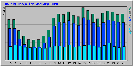 Hourly usage for January 2020