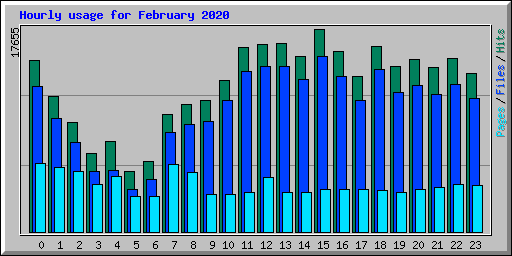 Hourly usage for February 2020