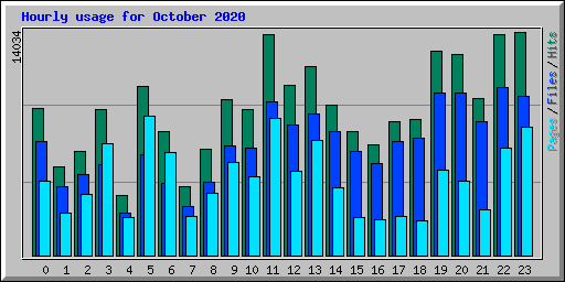 Hourly usage for October 2020