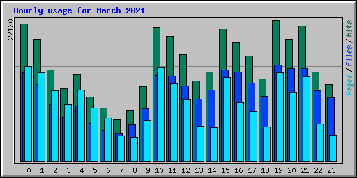 Hourly usage for March 2021