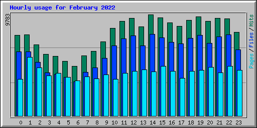 Hourly usage for February 2022