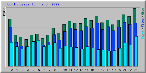 Hourly usage for March 2022