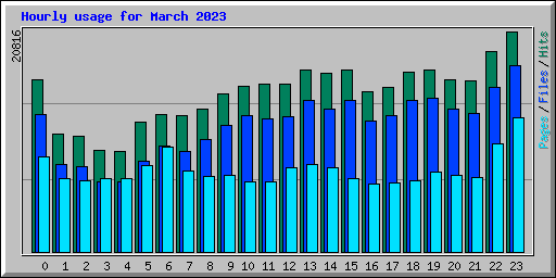 Hourly usage for March 2023