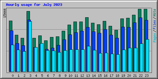 Hourly usage for July 2023