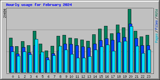 Hourly usage for February 2024